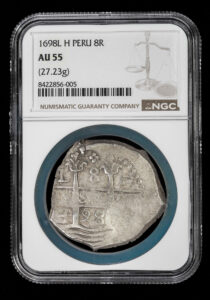1698 Lima 8 Reales - Finest Known treasure coin cob