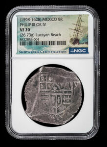 1598-1628 Mexico 8 Reales NGC VF20 - Lucayan Beach Wreck