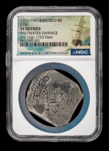 1732/1 Mexico 8 Reales Cob NGC VF Details - 1733 Fleet Shipwreck