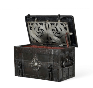 17th Century Nuremburg Made Iron Armada Chest with Original Key