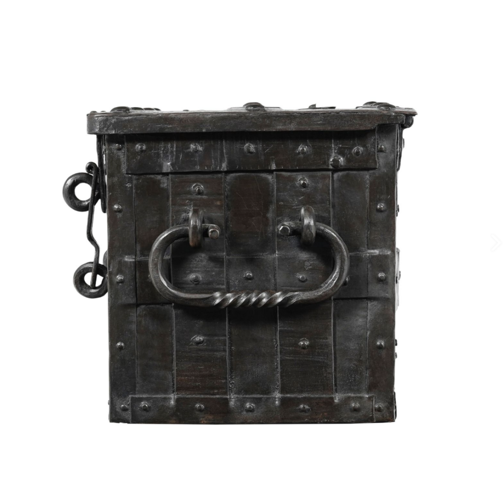17th Century Nuremburg Made Iron Armada Chest with Original Key