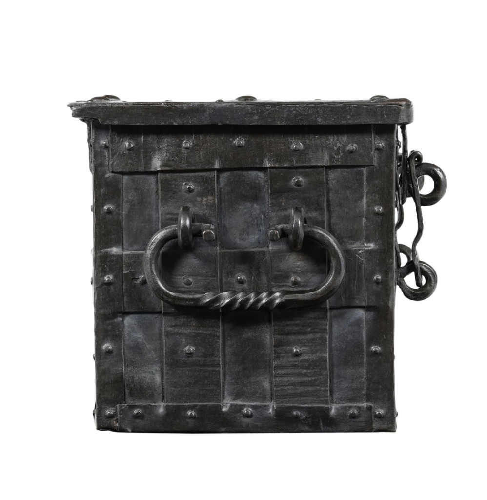 17th Century Nuremburg Made Iron Armada Chest with Original Key