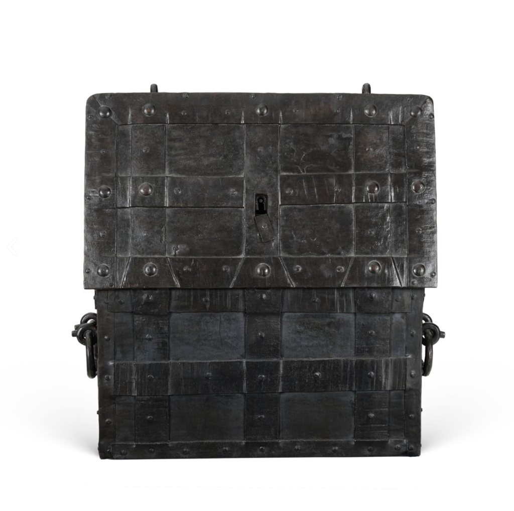 17th Century Nuremburg Made Iron Armada Chest with Original Key