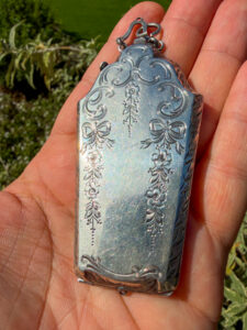 Late 19th Century Victorian Era Sterling Silver Makeup Compact