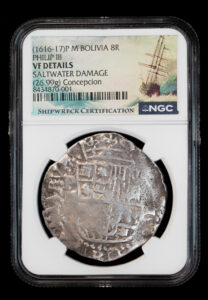 1616-1617 Potosi 8 Reales NGC VF Details - Concepcion Shipwreck