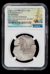 1651-52 Potosi 3.75 Reales NGC XF Details - Capitana Shipwreck