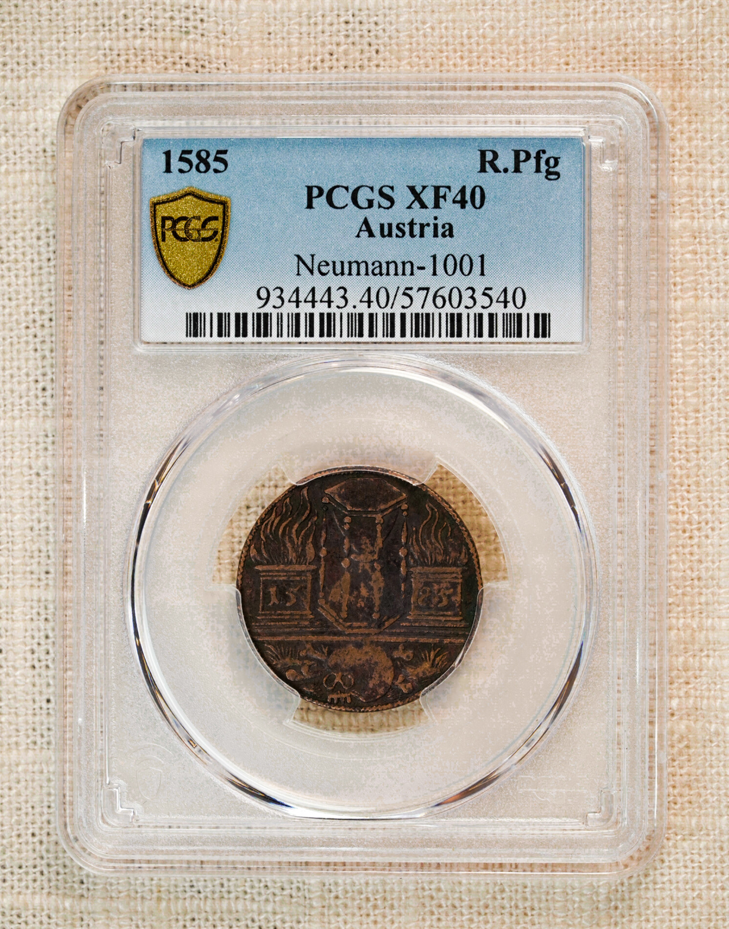 1585 Austrian Raitpfennig “Memento Mori” Skull Token – Very Rare